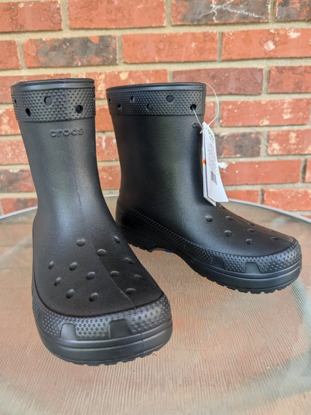 Mens 8 Women's 10 CROCS Black Boots New